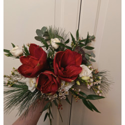 puna valkoinen joulukimppu