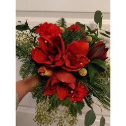 Punainen amarylliskimppu